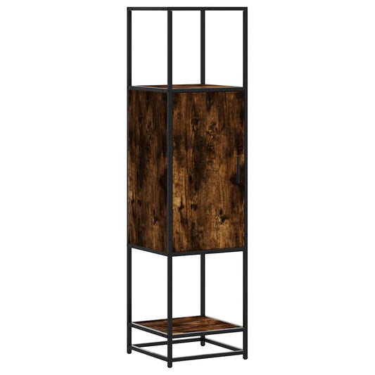 vidaXL Highboard Smoked Oak 35,5x35x139 cm Engineered Wood and Metal