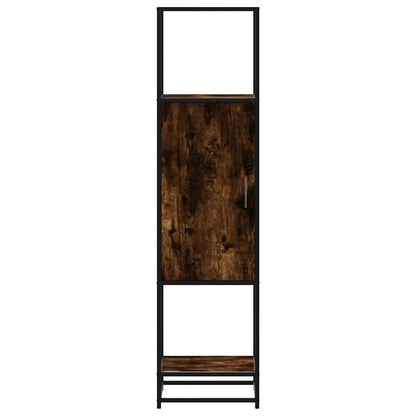 vidaXL Highboard Smoked Oak 35,5x35x139 cm Engineered Wood and Metal