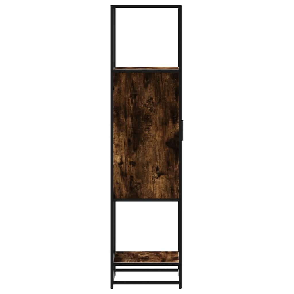 vidaXL Highboard Smoked Oak 35,5x35x139 cm Engineered Wood and Metal