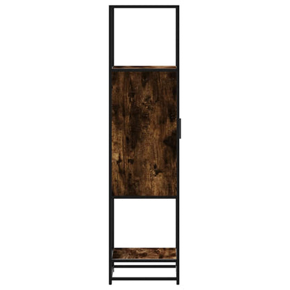 vidaXL Highboard Smoked Oak 35,5x35x139 cm Engineered Wood and Metal