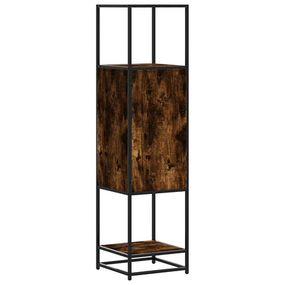 vidaXL Highboard Smoked Oak 35,5x35x139 cm Engineered Wood and Metal