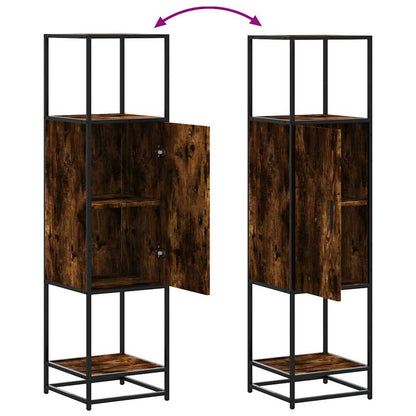 vidaXL Highboard Smoked Oak 35,5x35x139 cm Engineered Wood and Metal