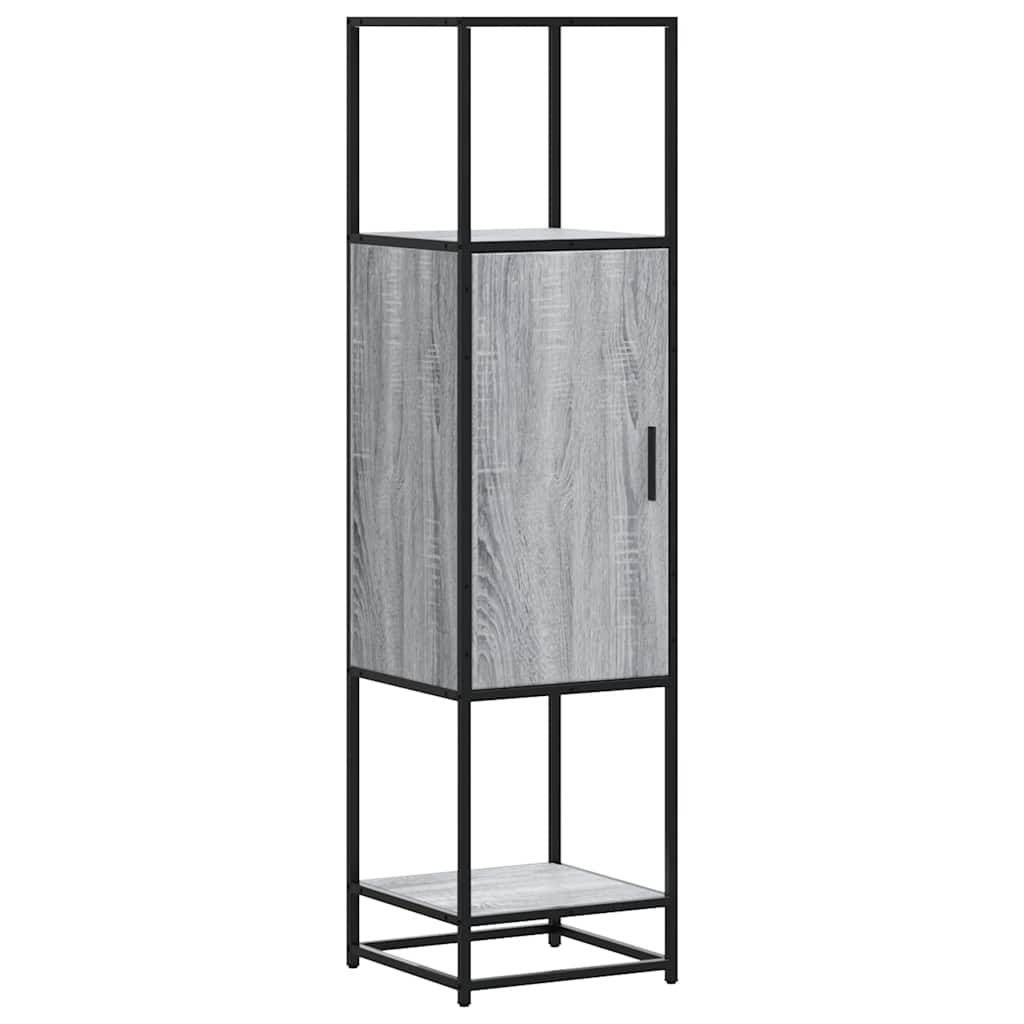 vidaXL Highboard Grey Sonoma 35,5x35x139 cm Engineered Wood and Metal