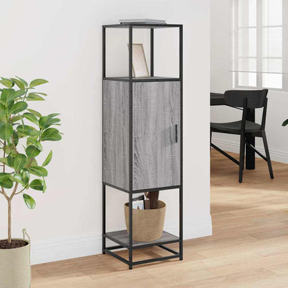 vidaXL Highboard Grey Sonoma 35,5x35x139 cm Engineered Wood and Metal