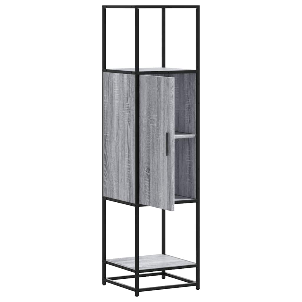 vidaXL Highboard Grey Sonoma 35,5x35x139 cm Engineered Wood and Metal