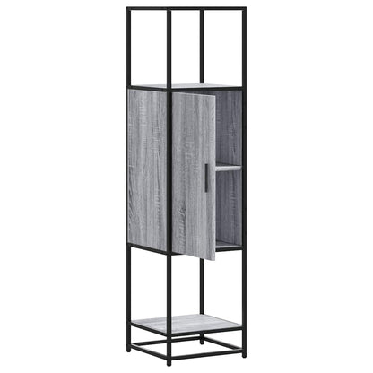 vidaXL Highboard Grey Sonoma 35,5x35x139 cm Engineered Wood and Metal