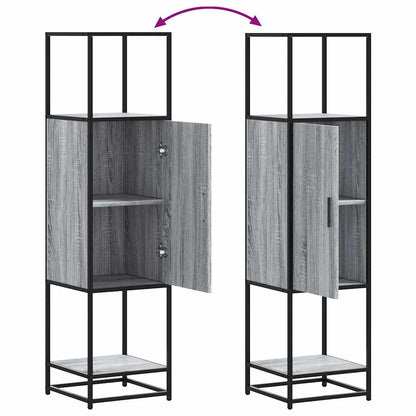 vidaXL Highboard Grey Sonoma 35,5x35x139 cm Engineered Wood and Metal