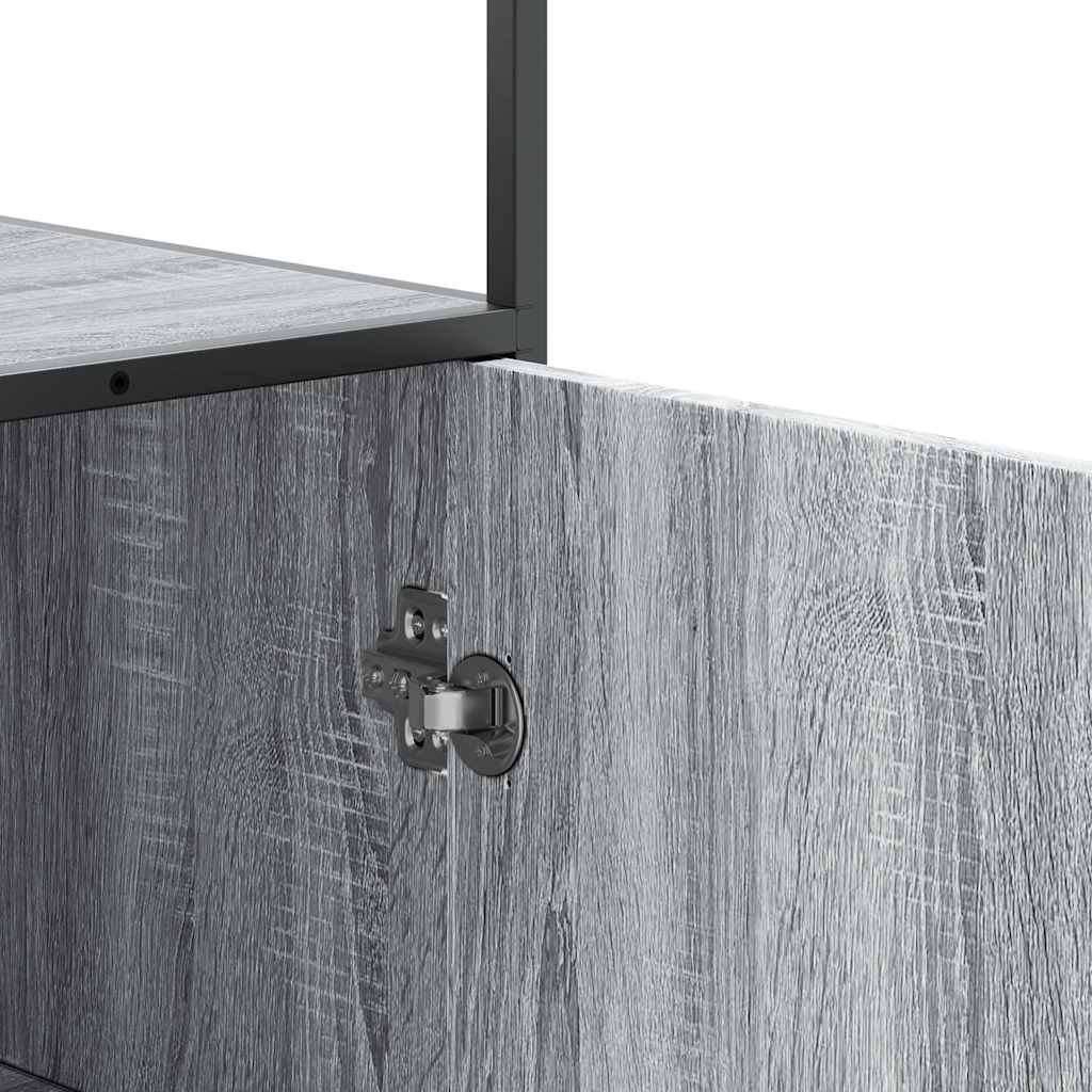 vidaXL Highboard Grey Sonoma 35,5x35x139 cm Engineered Wood and Metal