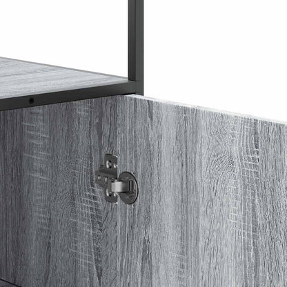 vidaXL Highboard Grey Sonoma 35,5x35x139 cm Engineered Wood and Metal