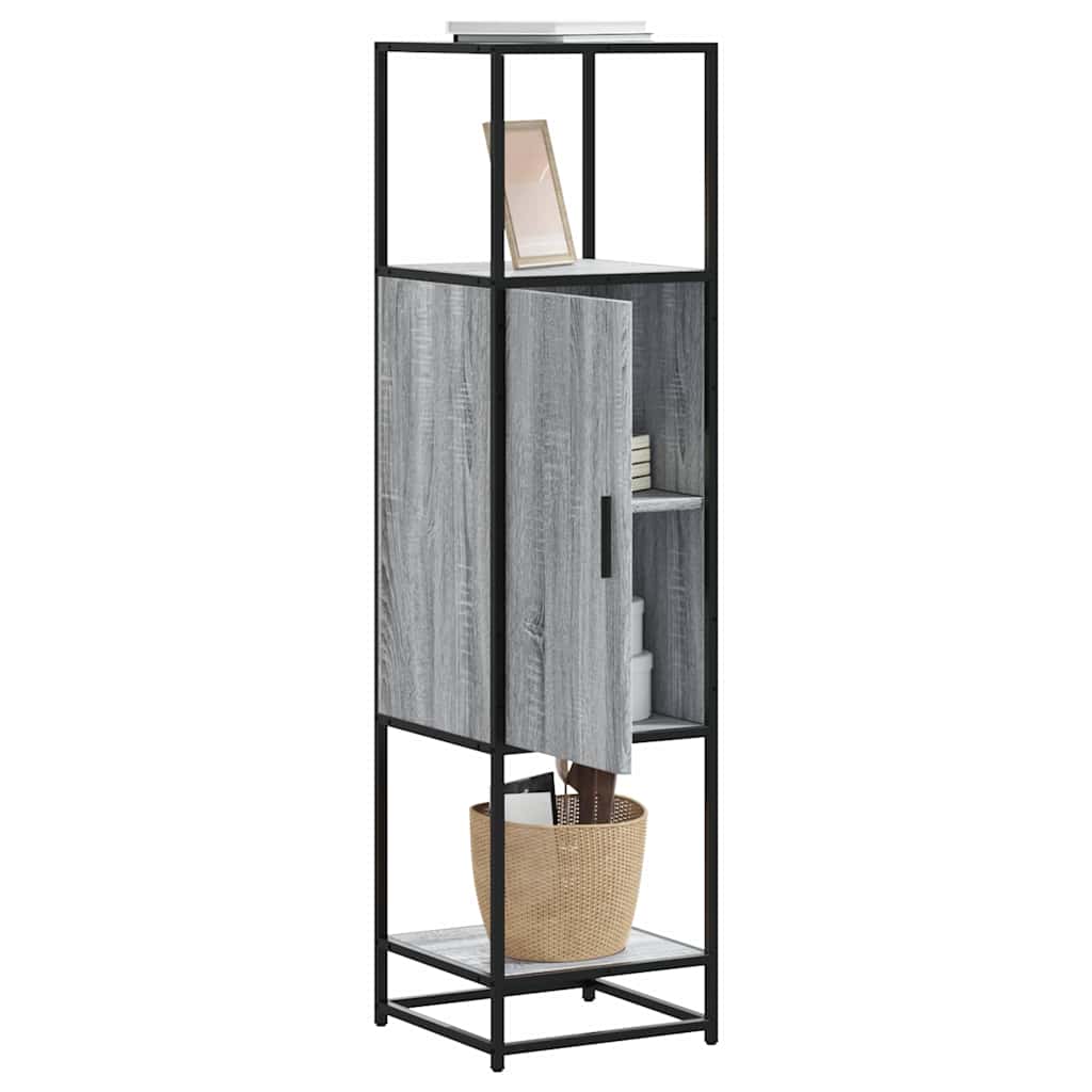 vidaXL Highboard Grey Sonoma 35,5x35x139 cm Engineered Wood and Metal