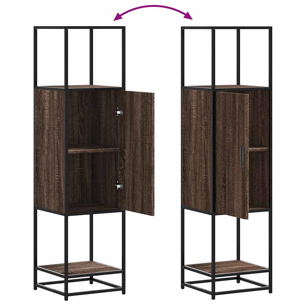 vidaXL Highboard Brown Oak 35,5x35x139 cm Engineered Wood and Metal