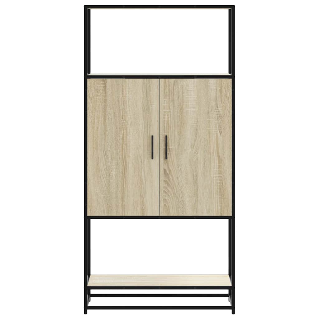 vidaXL Highboard Sonoma Oak 68x35x139 cm Engineered Wood and Metal