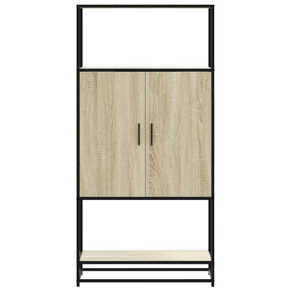 vidaXL Highboard Sonoma Oak 68x35x139 cm Engineered Wood and Metal