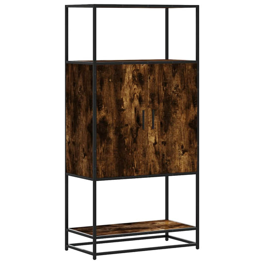 vidaXL Highboard Smoked Oak 68x35x139 cm Engineered Wood and Metal