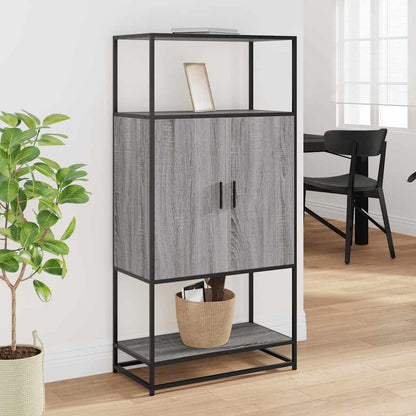 vidaXL Highboard Grey Sonoma 68x35x139 cm Engineered Wood and Metal
