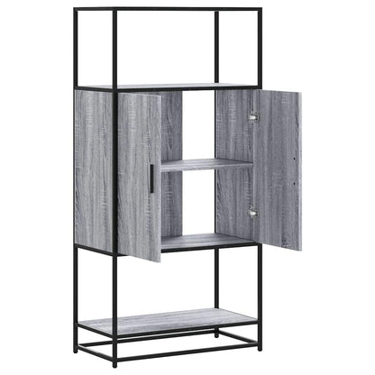 vidaXL Highboard Grey Sonoma 68x35x139 cm Engineered Wood and Metal