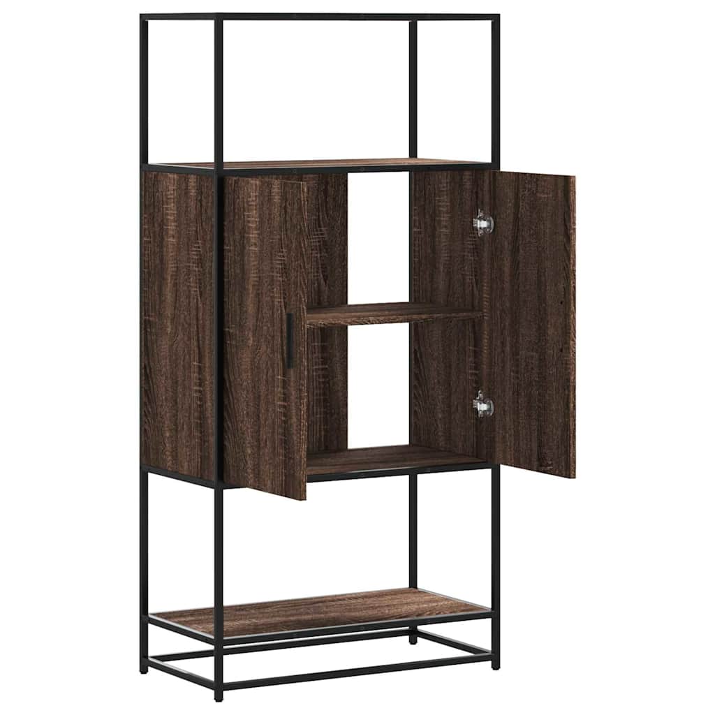 vidaXL Highboard Brown Oak 68x35x139 cm Engineered Wood and Metal