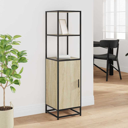 vidaXL Highboard Sonoma Oak 35,5x35x139 cm Engineered Wood and Metal