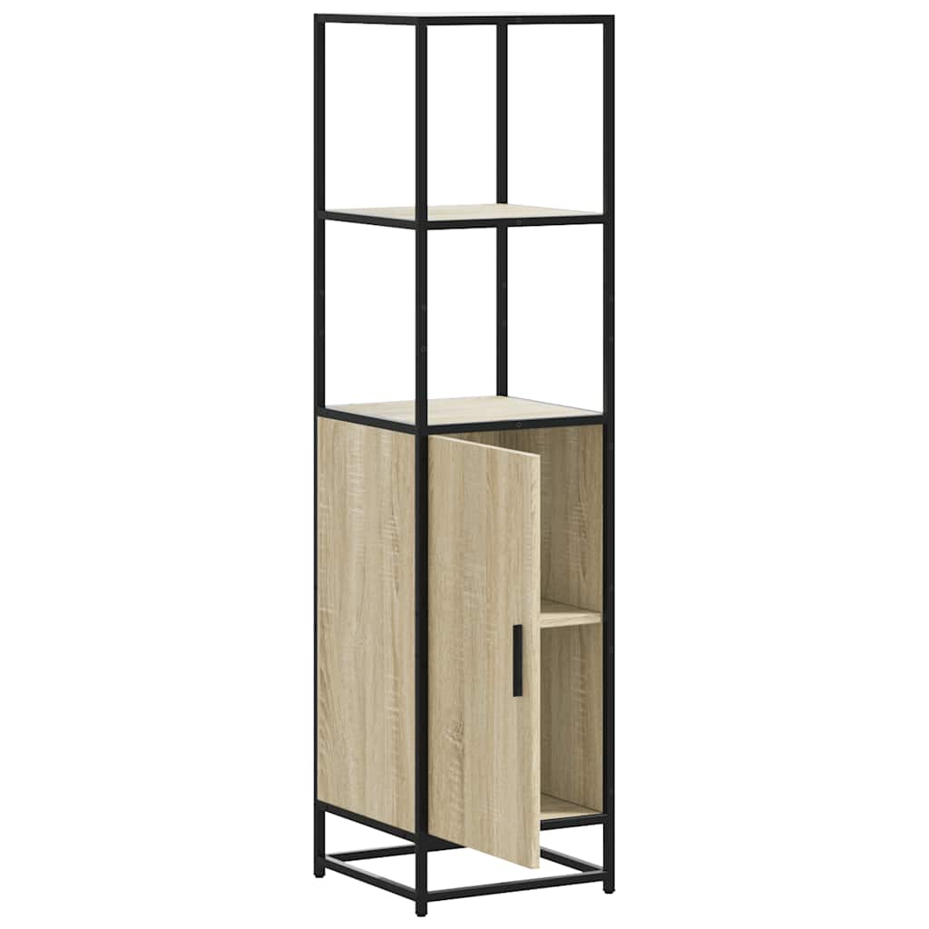 vidaXL Highboard Sonoma Oak 35,5x35x139 cm Engineered Wood and Metal