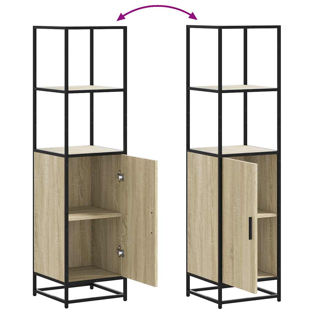 vidaXL Highboard Sonoma Oak 35,5x35x139 cm Engineered Wood and Metal