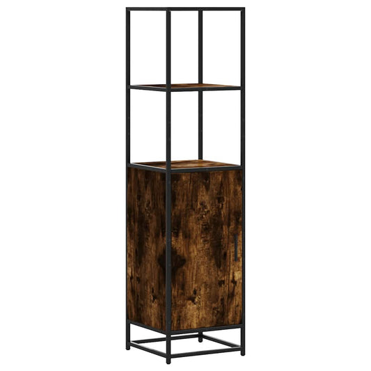 vidaXL Highboard Smoked Oak 35,5x35x139 cm Engineered Wood and Metal