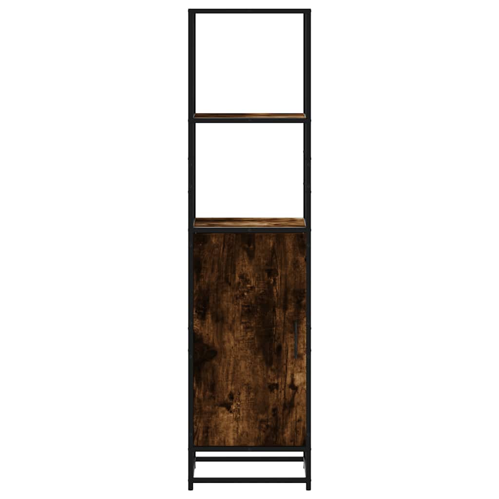 vidaXL Highboard Smoked Oak 35,5x35x139 cm Engineered Wood and Metal