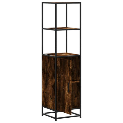vidaXL Highboard Smoked Oak 35,5x35x139 cm Engineered Wood and Metal