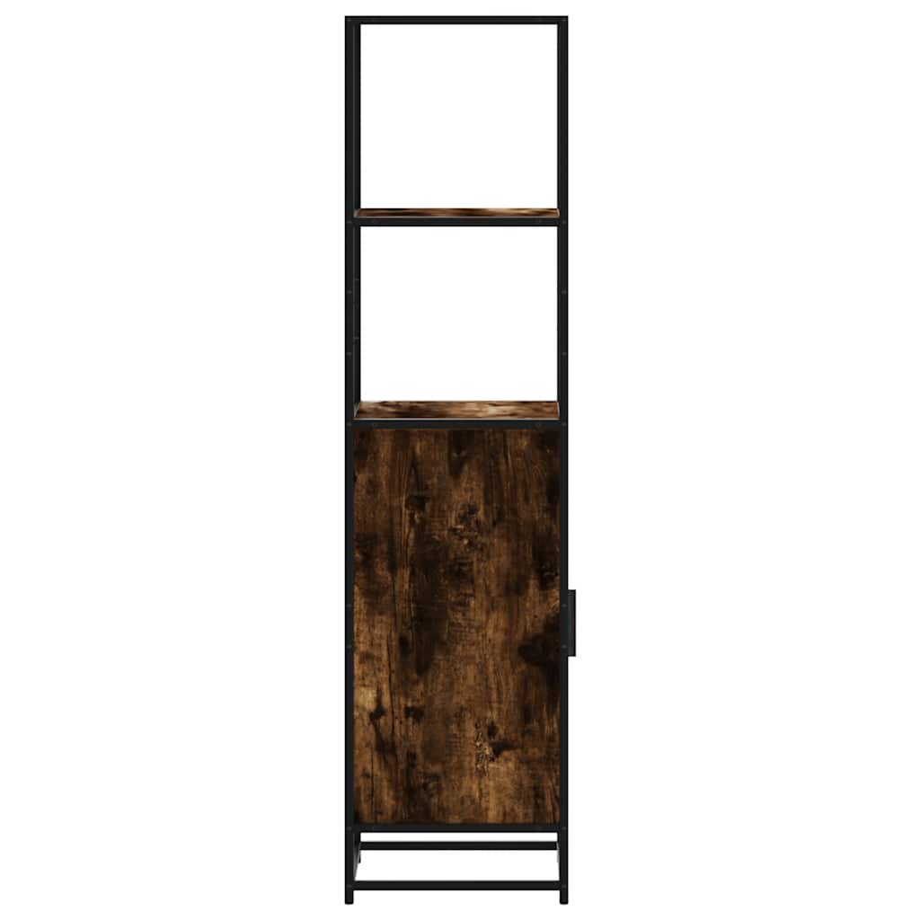 vidaXL Highboard Smoked Oak 35,5x35x139 cm Engineered Wood and Metal