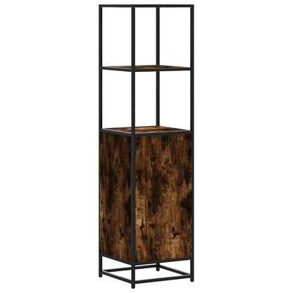 vidaXL Highboard Smoked Oak 35,5x35x139 cm Engineered Wood and Metal