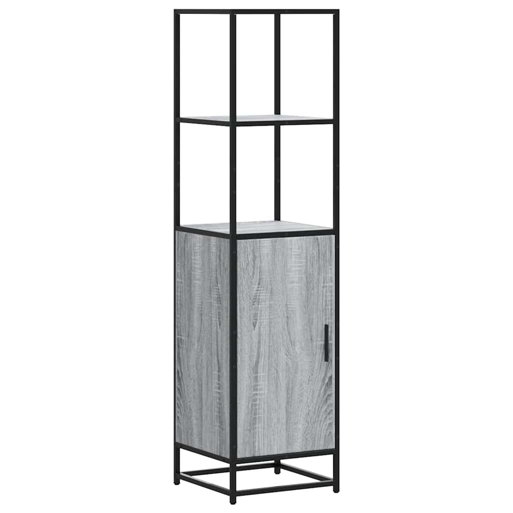 vidaXL Highboard Grey Sonoma 35,5x35x139 cm Engineered Wood and Metal