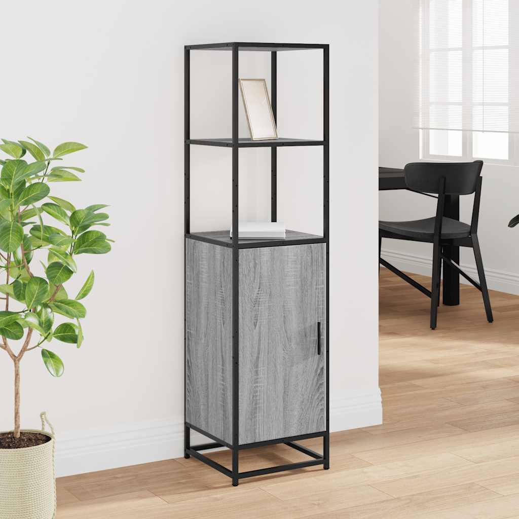 vidaXL Highboard Grey Sonoma 35,5x35x139 cm Engineered Wood and Metal
