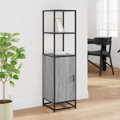 vidaXL Highboard Grey Sonoma 35,5x35x139 cm Engineered Wood and Metal