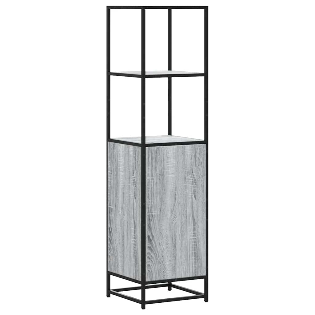 vidaXL Highboard Grey Sonoma 35,5x35x139 cm Engineered Wood and Metal