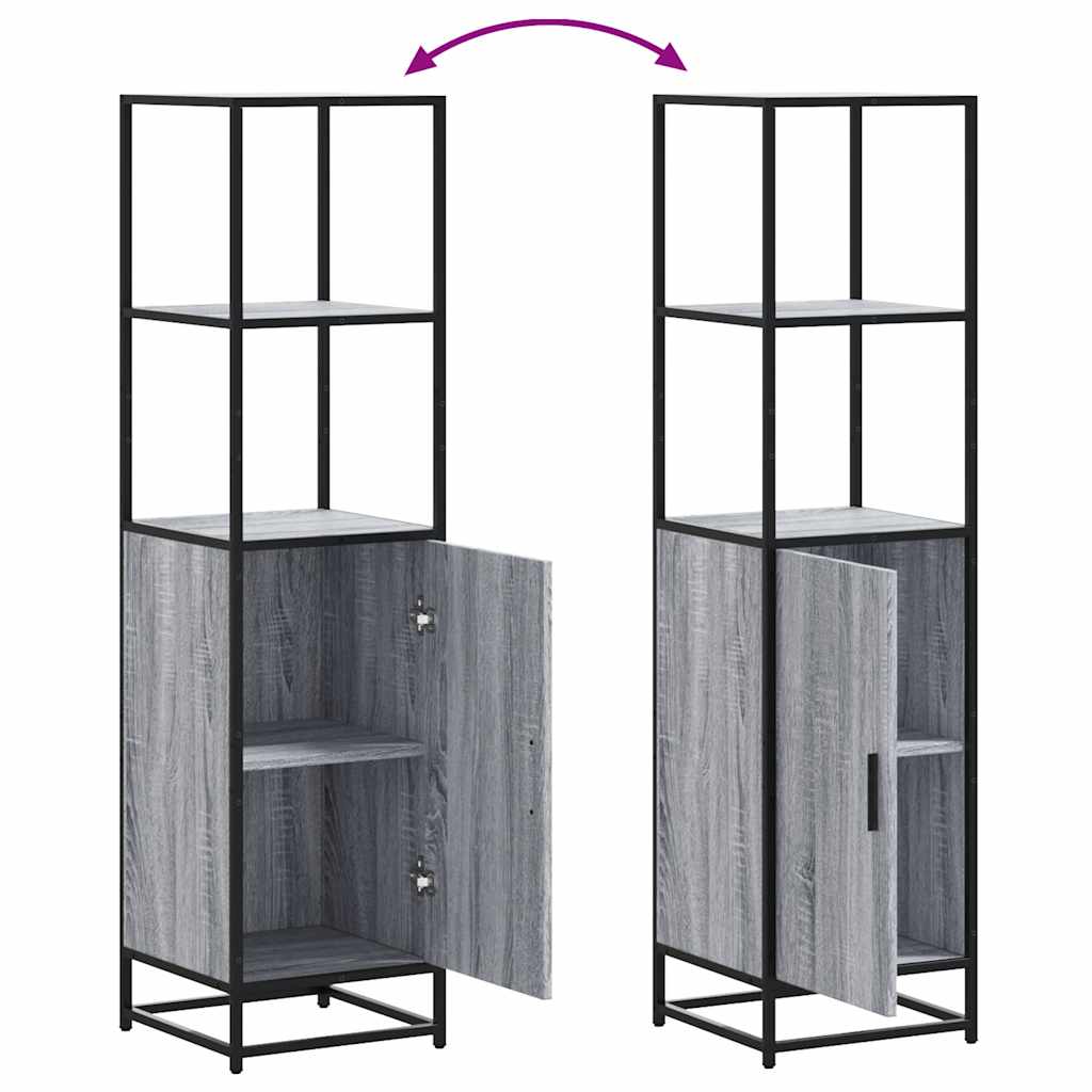vidaXL Highboard Grey Sonoma 35,5x35x139 cm Engineered Wood and Metal