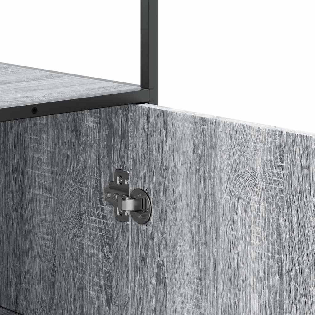 vidaXL Highboard Grey Sonoma 35,5x35x139 cm Engineered Wood and Metal