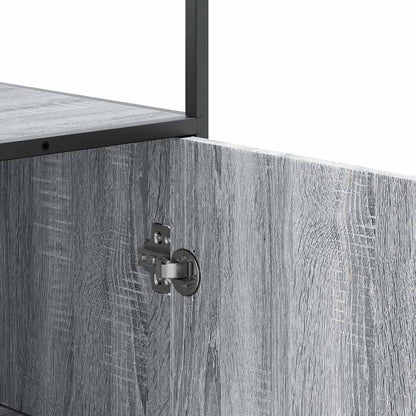 vidaXL Highboard Grey Sonoma 35,5x35x139 cm Engineered Wood and Metal