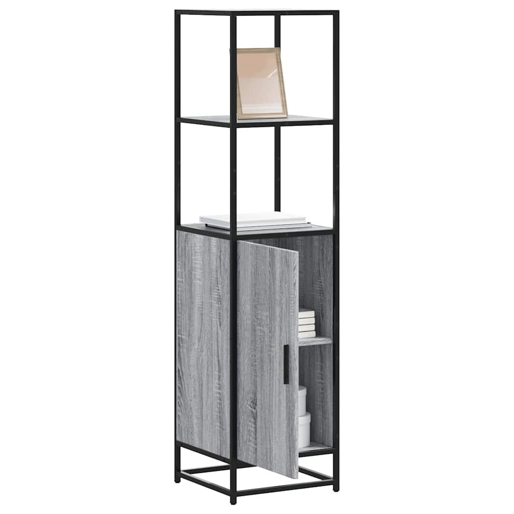 vidaXL Highboard Grey Sonoma 35,5x35x139 cm Engineered Wood and Metal