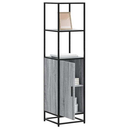 vidaXL Highboard Grey Sonoma 35,5x35x139 cm Engineered Wood and Metal