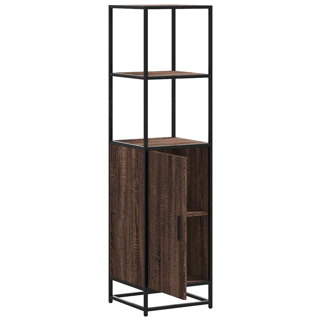 vidaXL Highboard Brown Oak 35.5x35x139 cm Engineered Wood and Metal