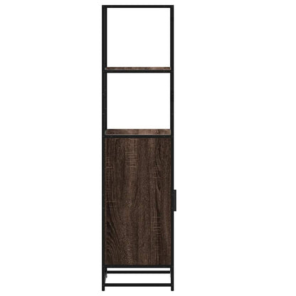 vidaXL Highboard Brown Oak 35,5x35x139 cm Engineered Wood and Metal