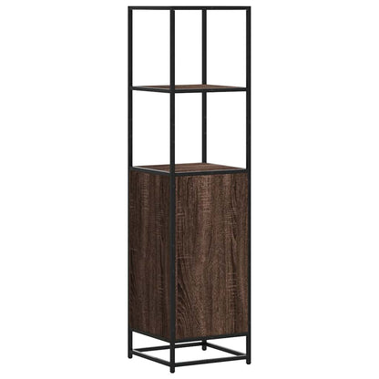 vidaXL Highboard Brown Oak 35,5x35x139 cm Engineered Wood and Metal