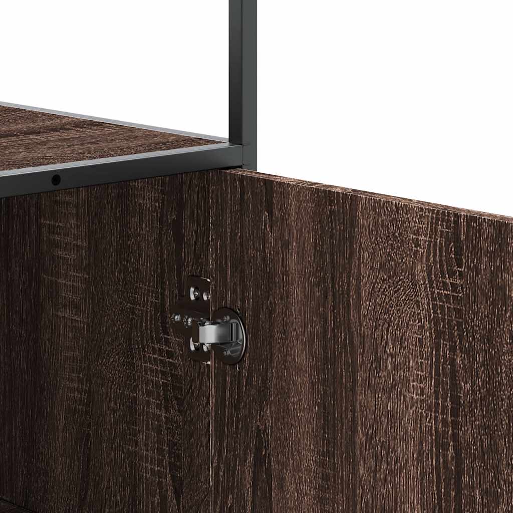 vidaXL Highboard Brown Oak 35,5x35x139 cm Engineered Wood and Metal