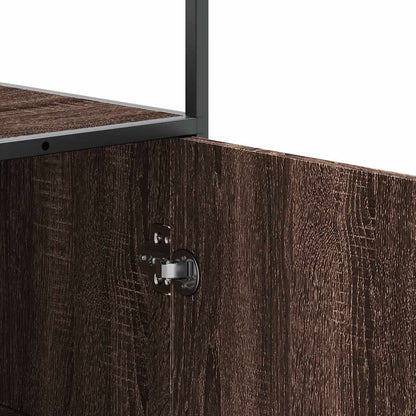 vidaXL Highboard Brown Oak 35,5x35x139 cm Engineered Wood and Metal