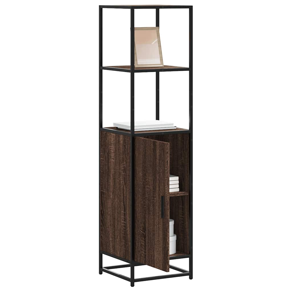 vidaXL Highboard Brown Oak 35,5x35x139 cm Engineered Wood and Metal