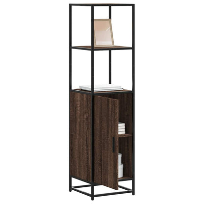 vidaXL Highboard Brown Oak 35,5x35x139 cm Engineered Wood and Metal