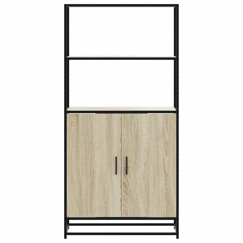 vidaXL Highboard Sonoma Oak 68x35x139 cm Engineered Wood and Metal