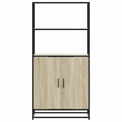 vidaXL Highboard Sonoma Oak 68x35x139 cm Engineered Wood and Metal