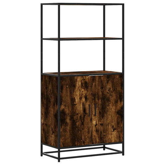vidaXL Highboard Smoked Oak 68x35x139 cm Engineered Wood and Metal