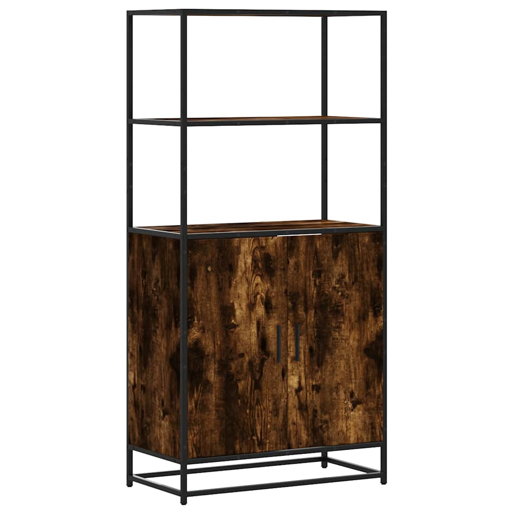 vidaXL Highboard Smoked Oak 68x35x139 cm Engineered Wood and Metal