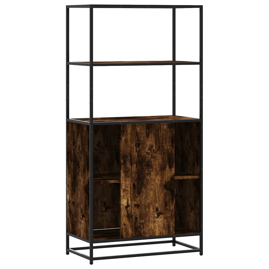 vidaXL Highboard Smoked Oak 68x35x139 cm Engineered Wood and Metal